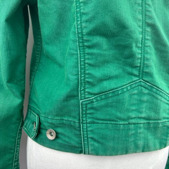 Tristan Casual Chic Emerald Green Denim Jacket - Large - Picture 9 of 10